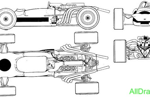 Honda V8 302 (Хонда В8 302) - чертежи (рисунки) автомобиля